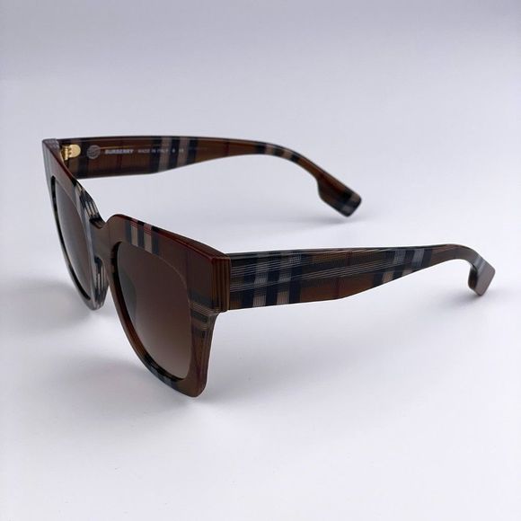 Burberry BE4364 KITTY 396713 Sunglasses Check Brown Square Unisex main image 7